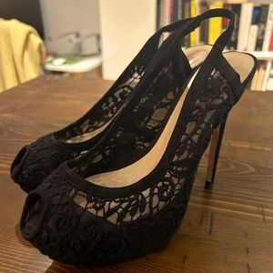 Sexy lace stiletto heels, size 8